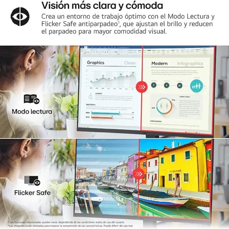 LG 32UR55OK-B 31,5 pouces 4K UHD LCD avec FreeSync, cadre fin, mode Lecture et Flicker Safe pour confort visuel et images nettes et colorées