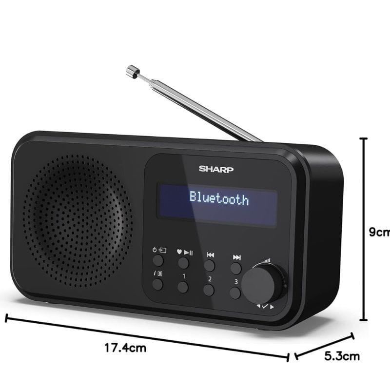 Sharp DR-P420 Bluetooth - Radio digital portátil medidas