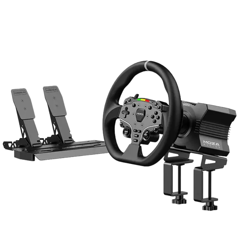 Moza R5 Racing Bundle PC - Volante de Simulación con base directa de 5nm + Pedales