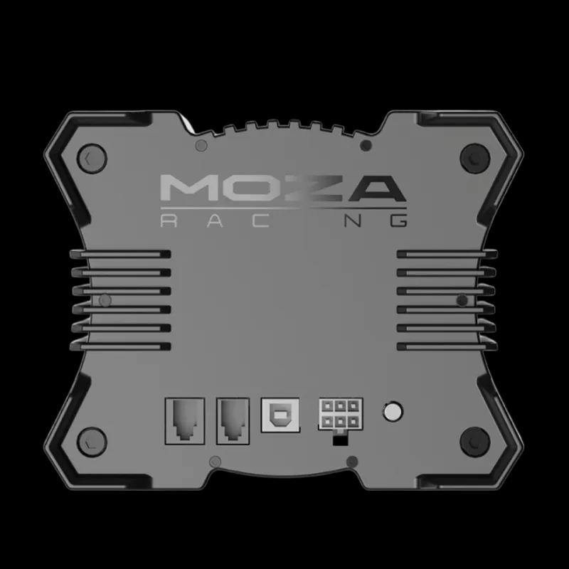Moza Racing R9 V2 Base Direct Drive 9 Nm en color negro, carcasa robusta con aletas de ventilación, puertos traseros para conexión y montaje estable