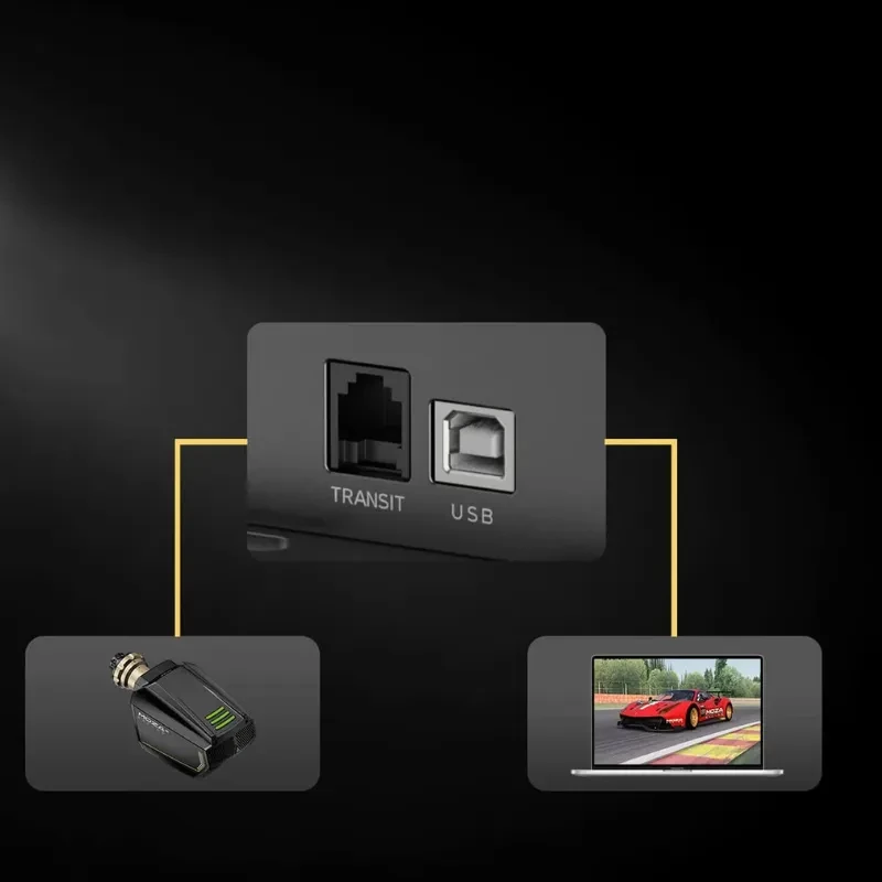 Moza Racing HGP Shifter – Levier de vitesses en H avec ports USB et RJ45 illustrés, connecteur métallique robuste et compatibilité PC pour simracing