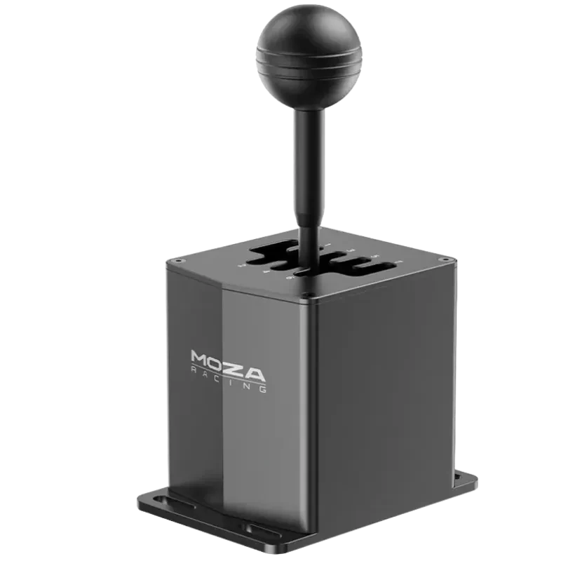 Moza Racing HGP Shifter levier H en métal noir, boîtier robuste, grille à 7 positions plus marche arrière, pommeau sphérique, base stable pour