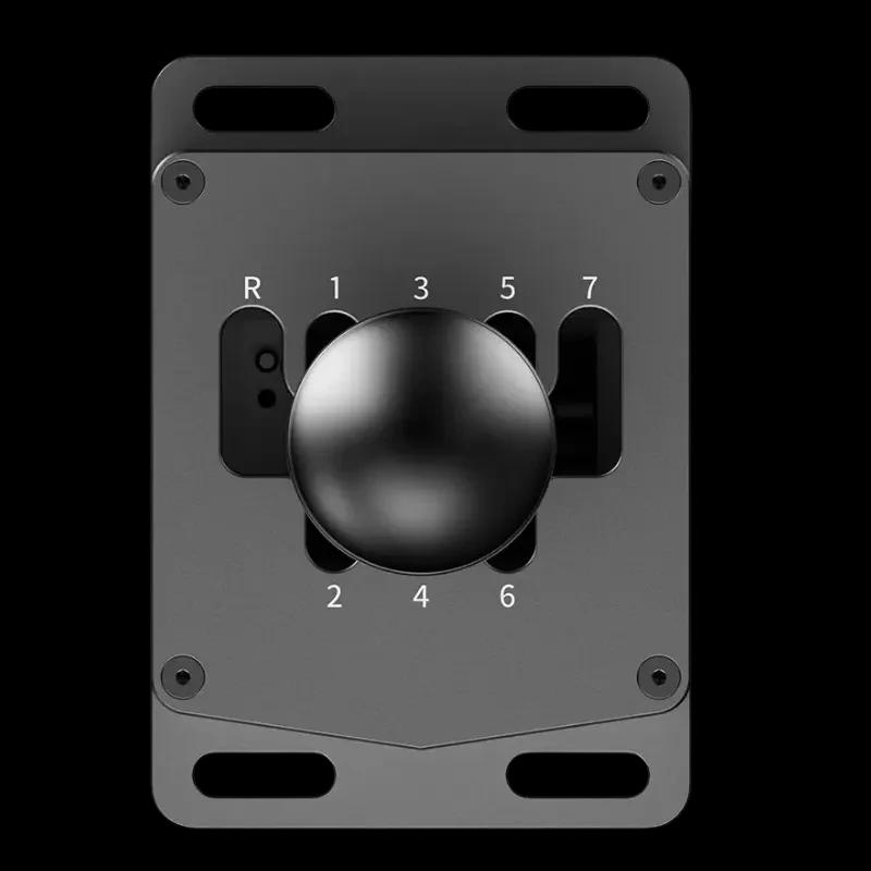 Moza Racing HGP Shifter – Levier de vitesses en H en métal, boule noire, grille 7 rapports plus marche arrière, plaque avant grise avec marquages clairs