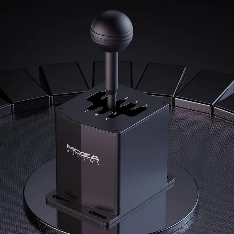 Moza Racing HGP Shifter – Levier de vitesses en H en métal noir, boule lisse, grille 7+R gravée, base robuste à fixer, design premium pour simulateur