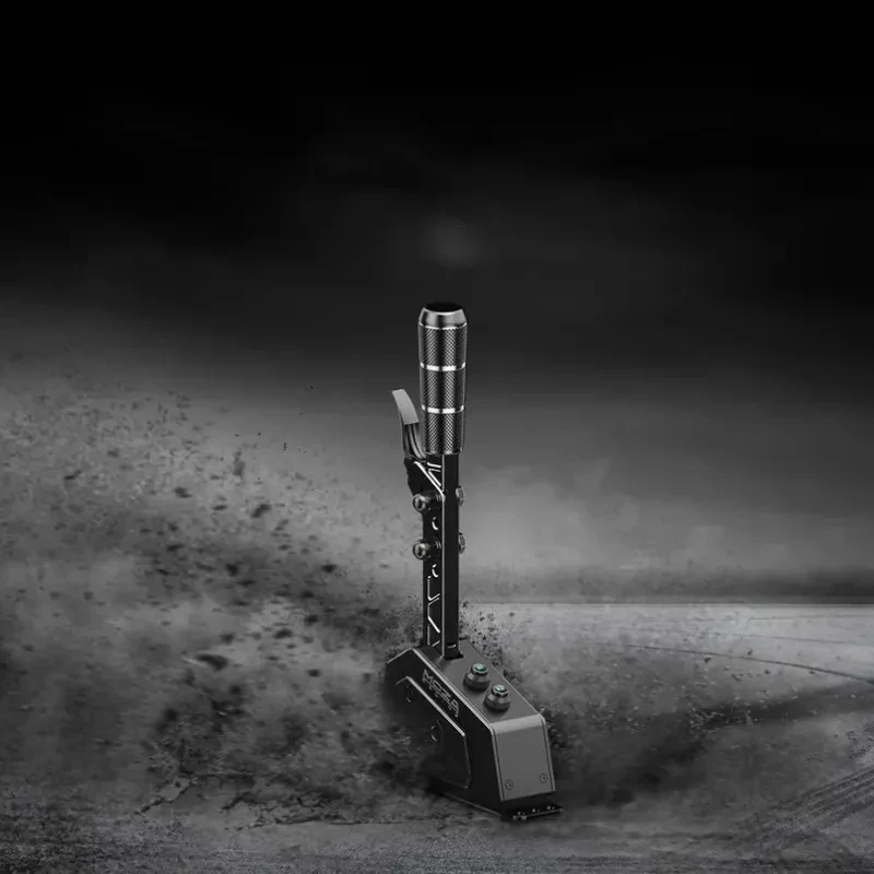 Moza Racing SGP - Levier de vitesses séquentiel PC/XBOX en métal noir, poignée moletée, action verticale rapide, base robuste avec vis de réglage