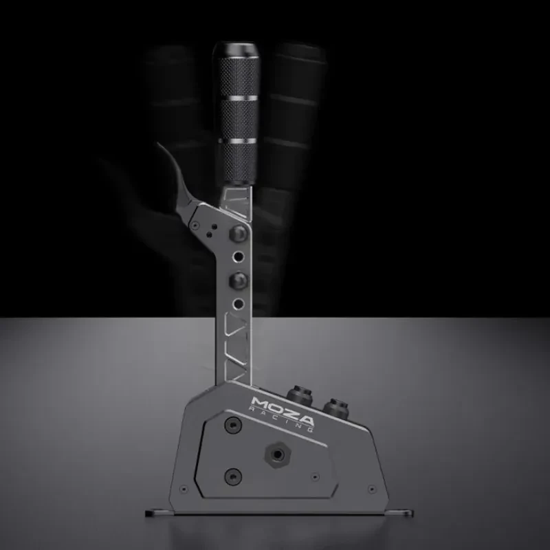 Moza Racing SGP Levier séquentiel pour PC et Xbox, boîtier métal noir, finition texturée, logo MOZA gravé, deux boutons supérieurs rétroéclairés