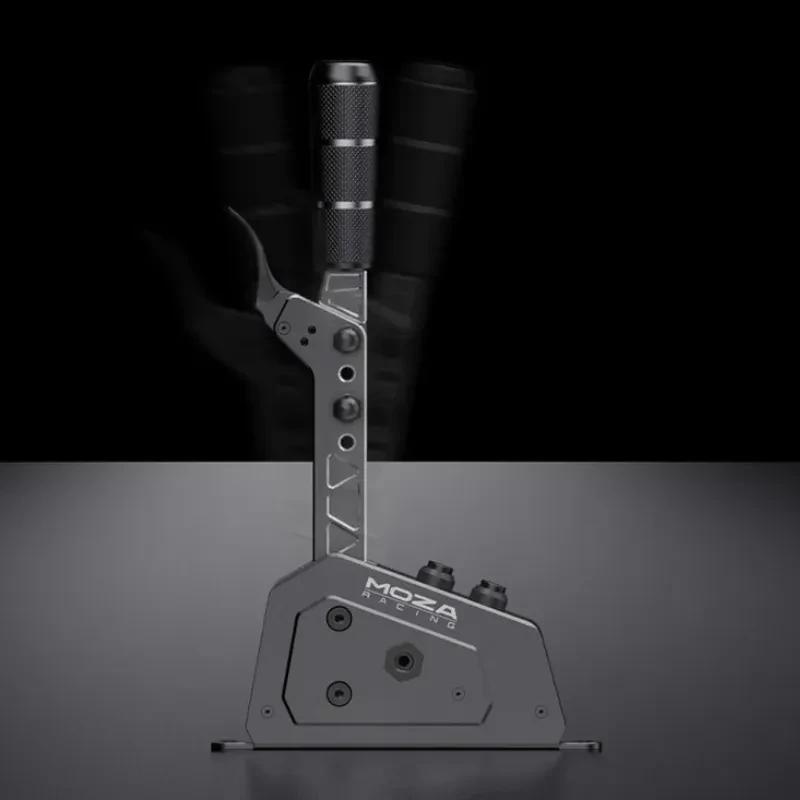 Moza Racing SGP Levier séquentiel pour PC et Xbox, boîtier métal noir, finition texturée, logo MOZA gravé, deux boutons supérieurs rétroéclairés