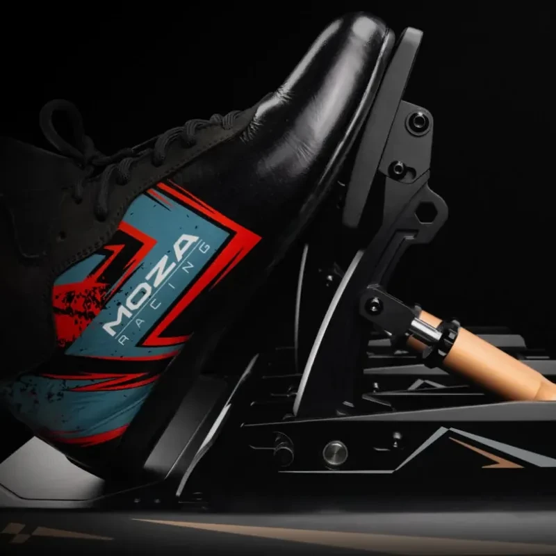 Pedal de embrague Moza Racing CRP2 con célula de carga, cuerpo metálico robusto, resorte ajustable y acabado premium, diseñado para simulación profesional