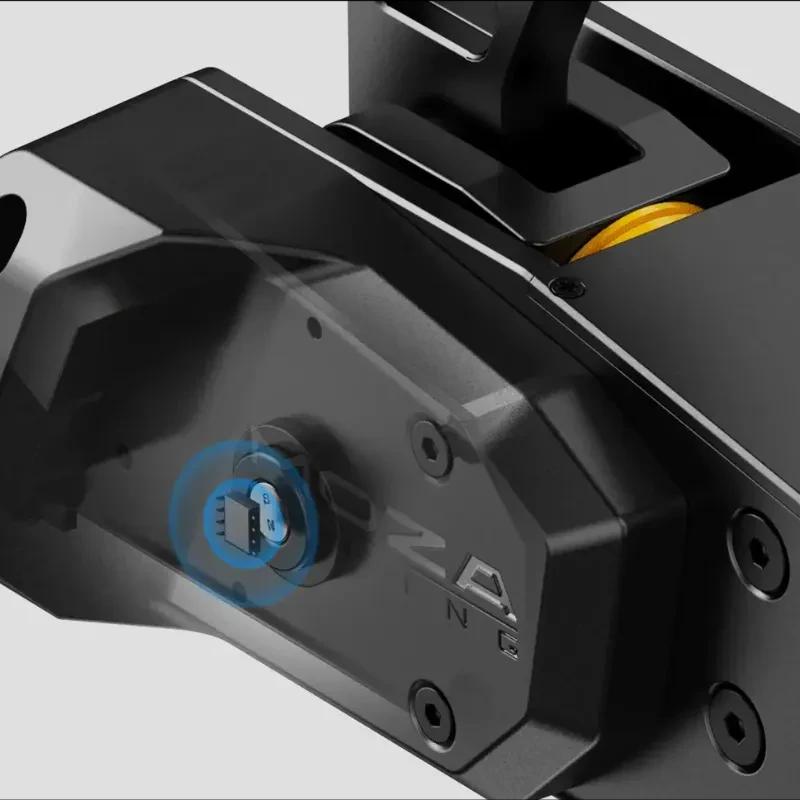 Moza Racing HBP Handbrake Noir USB frein à main en métal noir, levier robuste, molette d’ajustement bleue, vis apparentes, finition premium