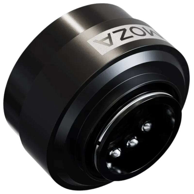 MOZA Racing Quick Release Adaptador para volante, pieza metálica negra compacta con conector de 3 pines y acabado pulido, acople rápido y robusto