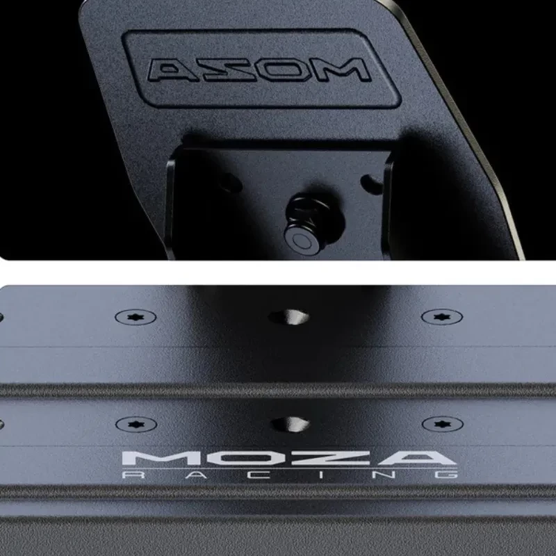 Moza Racing RS19 accessoire de jeux vidéo Noir Pédales en métal noir, finition mate, logo MOZA gravé, vis apparentes et construction robuste pour cockpit