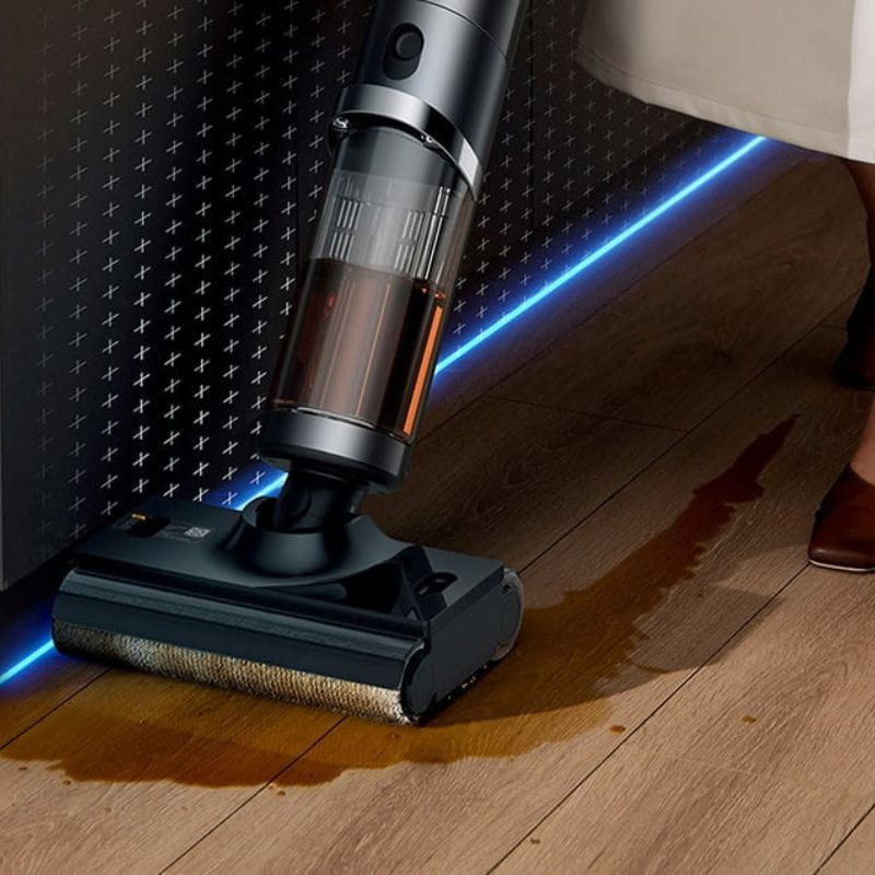 Aspirador vertical sem fio Deerma DEM-VX900W com função de esfregar, deteção inteligente de sujidade