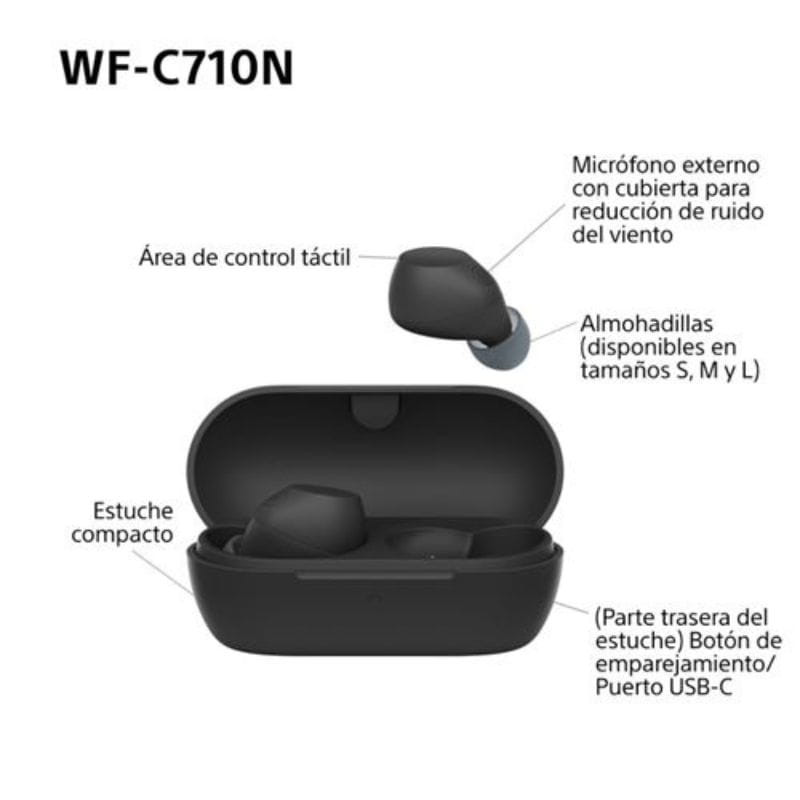 Sony WF-C710N Negro - Auriculares inalámbricos con cancelación de ruido especificaciones