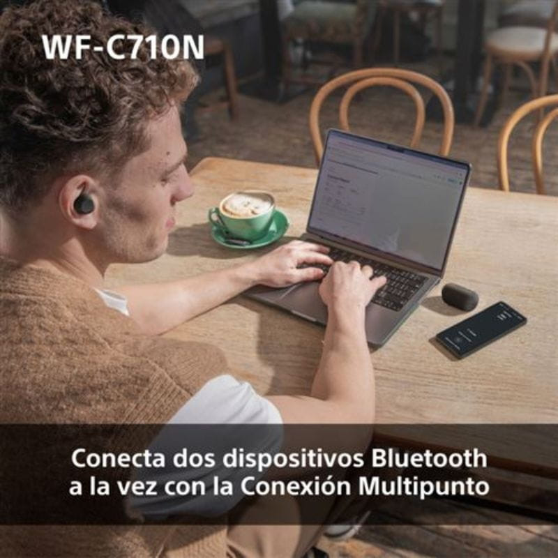 Sony WF-C710N Negro - Auriculares inalámbricos con cancelación de ruido  con conexión multipunto