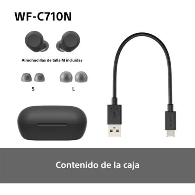 Sony WF-C710N Negro - Auriculares inalámbricos con cancelación de ruido contenido de la caja
