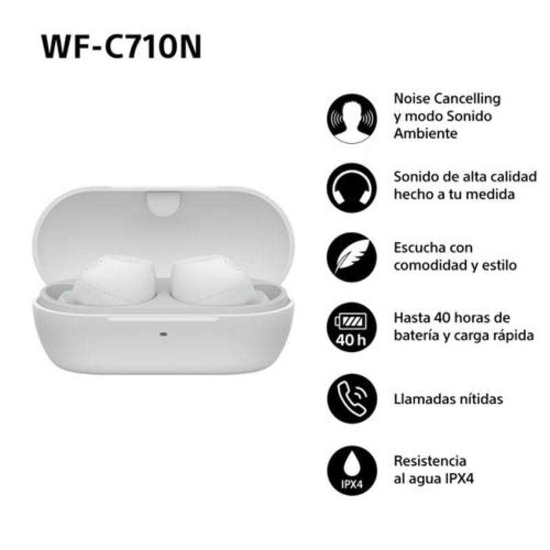 Sony WF-C710N Blanco - Auriculares inalámbricos con cancelación de ruido especificaciones