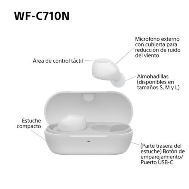 Sony WF-C710N Blanco - Auriculares inalámbricos con cancelación de ruido características
