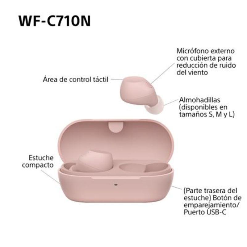 Sony WF-C710N Rosa - Auriculares sem fio com cancelamento de ruído características