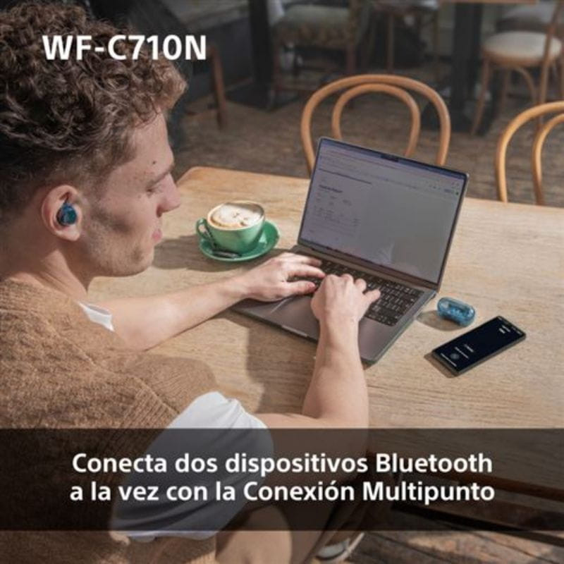 Sony WF-C710N Azul - Auriculares sem fios com cancelamento de ruído e ligação multiponto