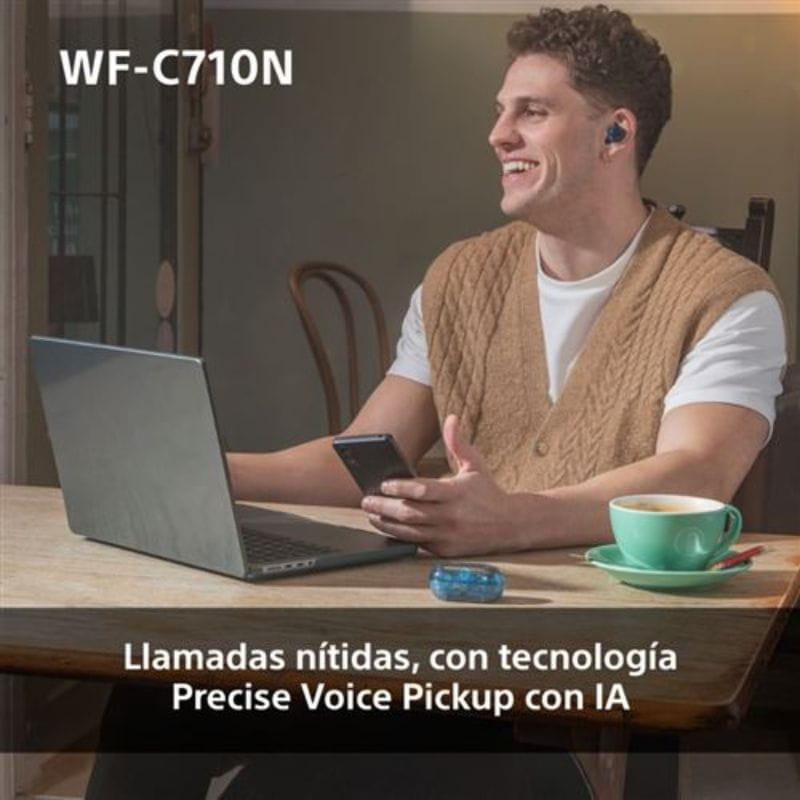 Sony WF-C710N Azul - Auriculares sem fio com cancelamento de ruído com IA