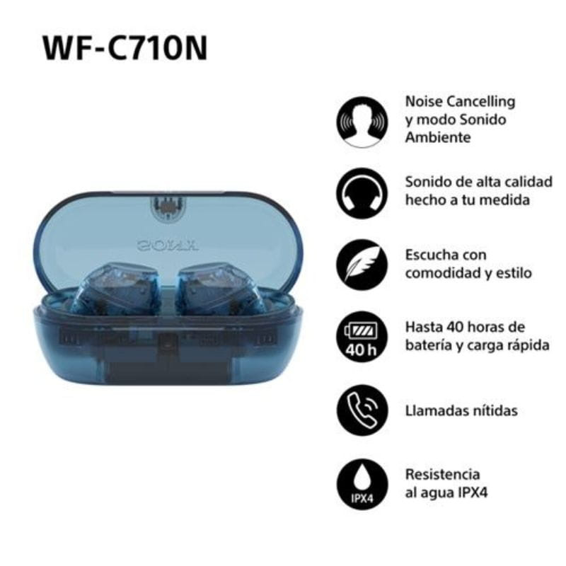 Sony WF-C710N Azul - Auriculares sem fios com cancelamento de ruído características