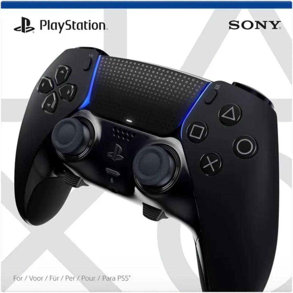 Mando Sony DualSense Edge PS5 Negro medianoche con panel táctil texturizado, luz LED azul, joysticks simétricos y botones icónicos en acabado mate