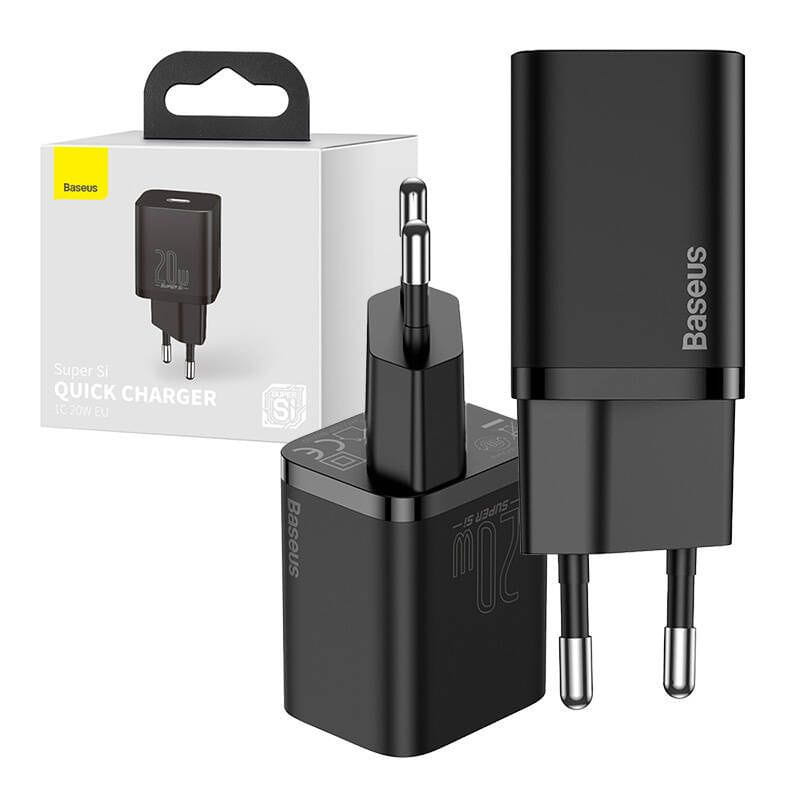 Baseus Super Si Quick Charger 1C 20W - Cargador de pared imagen  de dos cargadores y la caja
