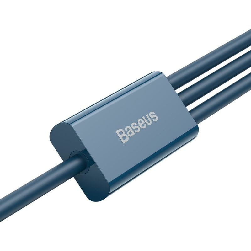 Baseus Superior Series - Cable USB-A 3 en 1 a USB-C/Micro/Lightning detalle del cable