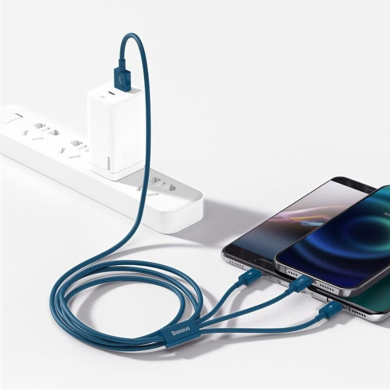  Baseus Superior Series - Cable USB-A 3 en 1 a USB-C/Micro/Lightning imagen real