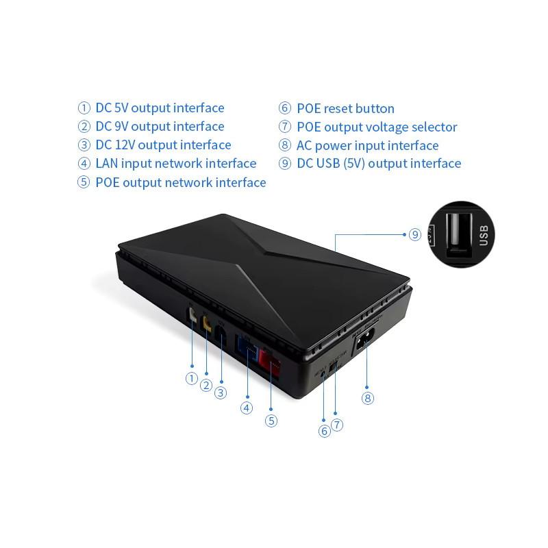 Botões do Mini UPS 10400mah 18W