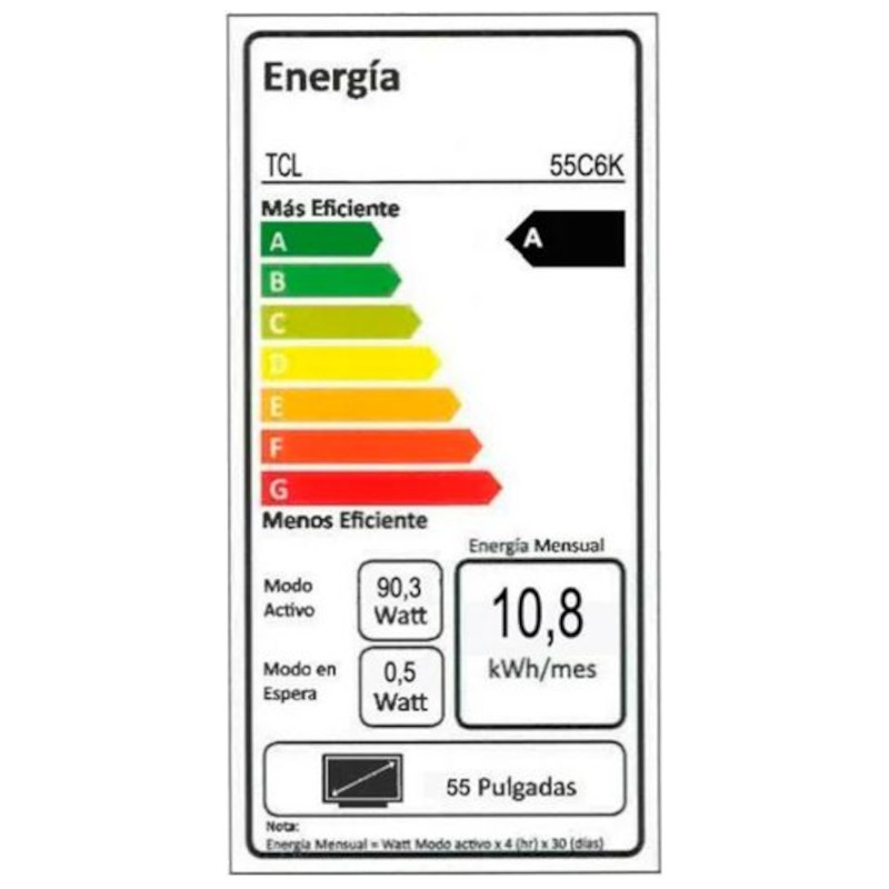 Énergía de TCL 55C6K