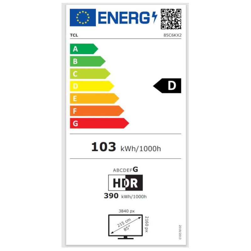 Energía de TCL 85C6K