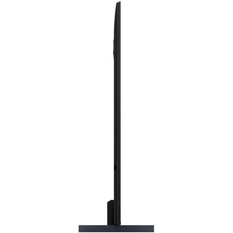 TCL 98P8K QLED 98 pouces ultra fin en titane, profil latéral élégant avec pied rectangulaire stable, design minimaliste idéal pour salons modernes