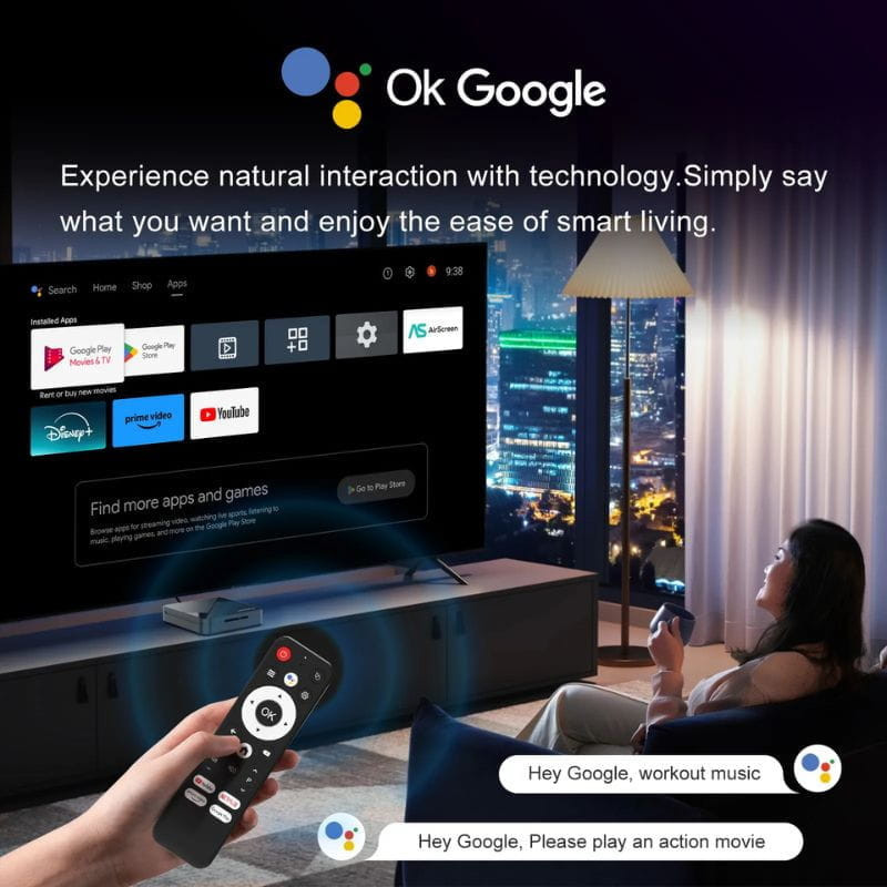 H96 Max RK3518 2 Go/16 Go Android 14 - Android TV, compatible avec l'assistant vocal Google