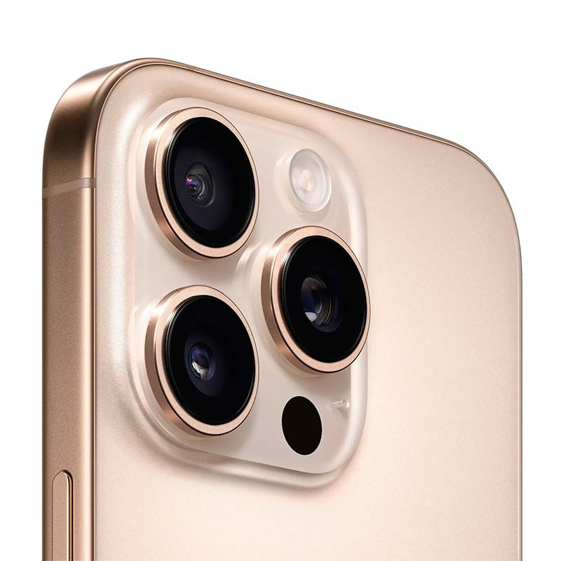  iPhone 16 Pro Max 5G 256 GB Titânio Deserto Renovado - Excelente estado, detalhe da câmara traseira