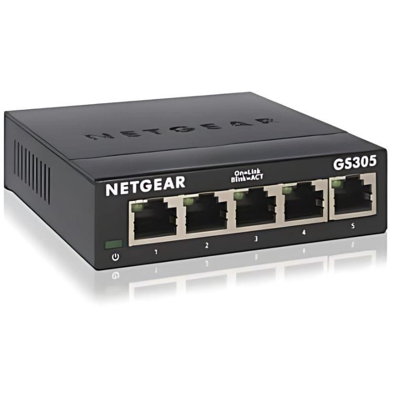 NETGEAR GS305 No administrado L2 Gigabit Ethernet (10/100/1000) Negro, imagen delantera