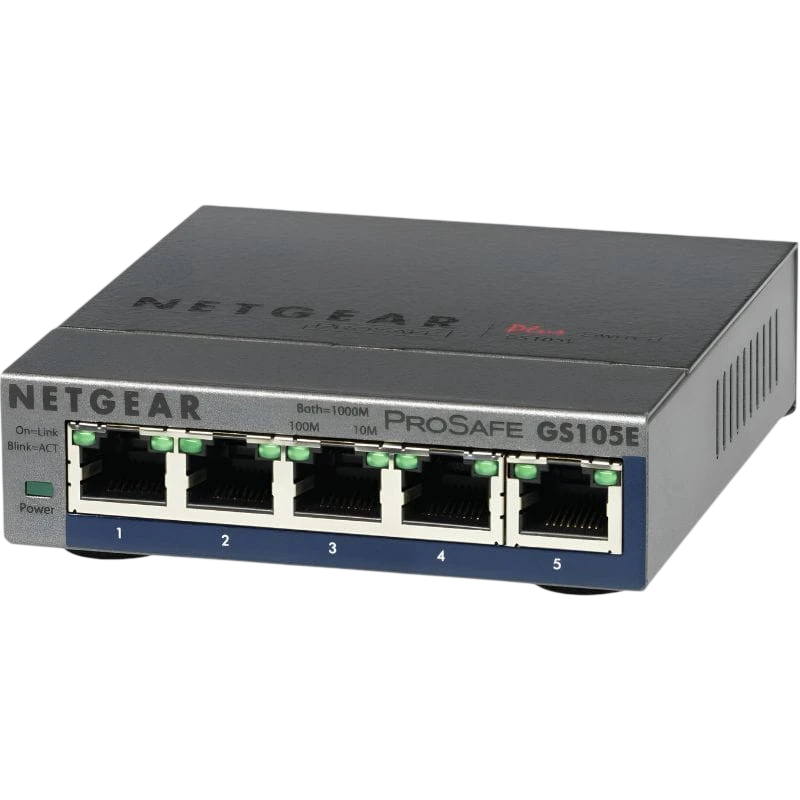 NETGEAR GS105E-200PES switch Gestionado L2/L3 Gigabit Ethernet (10/100/1000) Gris