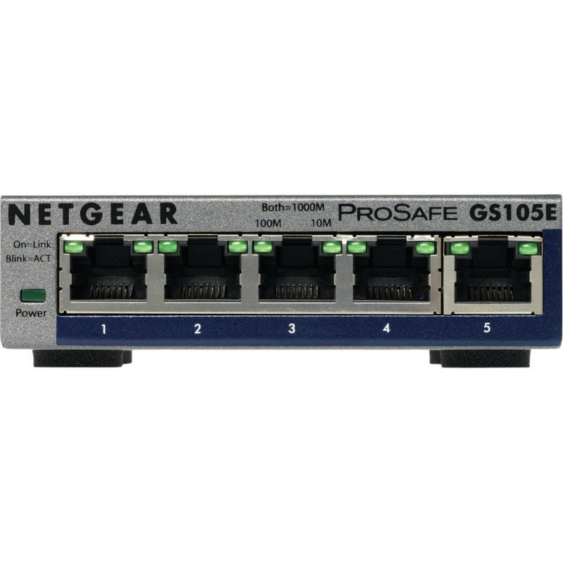 NETGEAR GS105E-200PES Commutateur géré L2/L3 Gigabit Ethernet (10/100/1000) Gris, vue avant