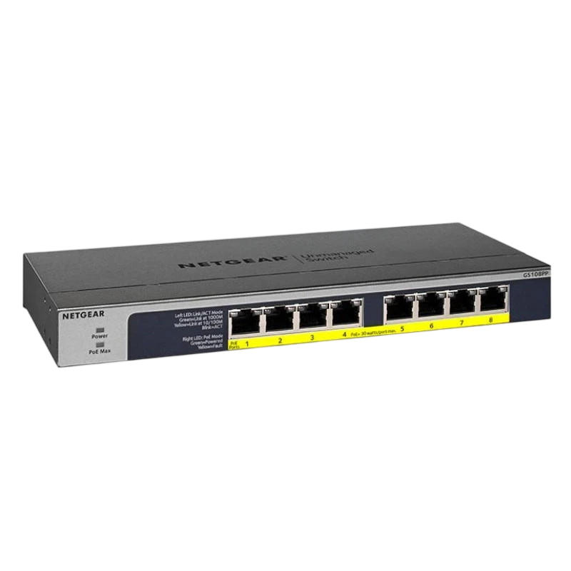 NETGEAR GS108PP Commutateur non géré 8 ports Gigabit Ethernet