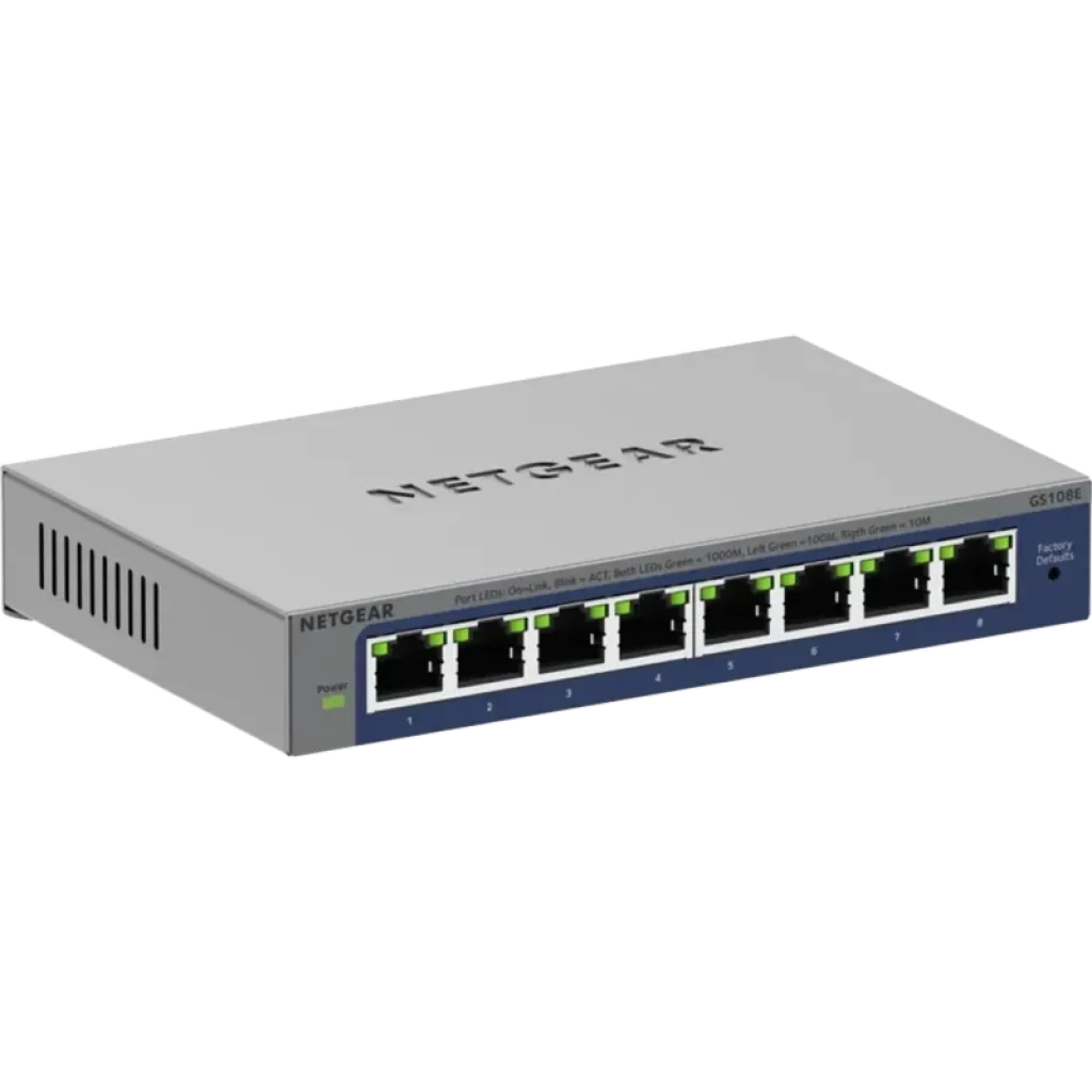 NETGEAR GS108Ev4 - Switch não gerido L2/L3 8 portas Gigabit Ethernet