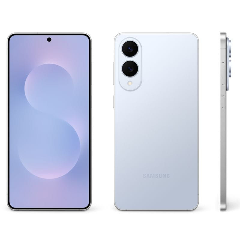 Samsung Galaxy S25 Edge 5G 12GB/256GB Titanium Icyblue imagen delantera, trasera y lateral