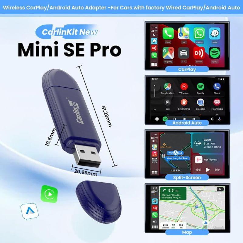 Carlinkit Mini 5 Pro - Adaptador inalámbrico Carplay y Android Auto, imagen de sus medidas