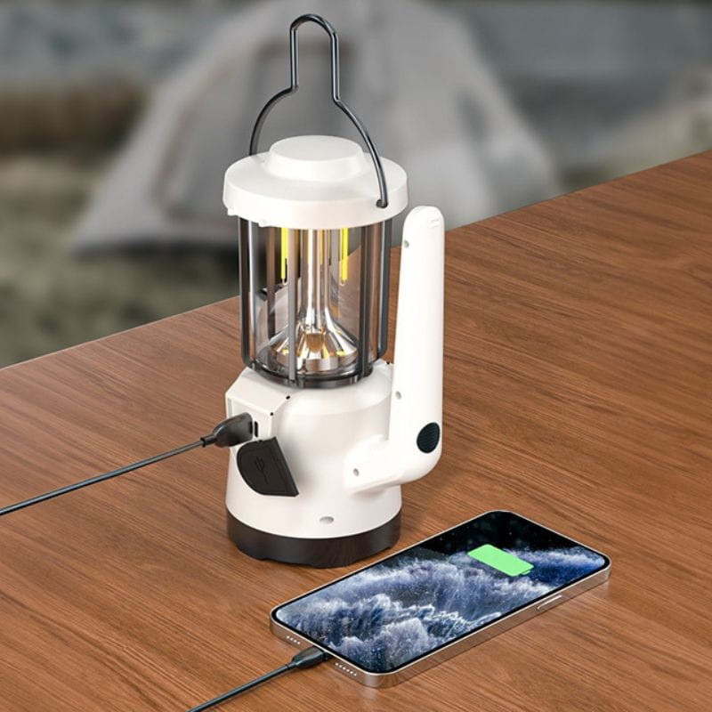 Superfire M61 - Lâmpada de acampamento com foco para carregar um telemóvel