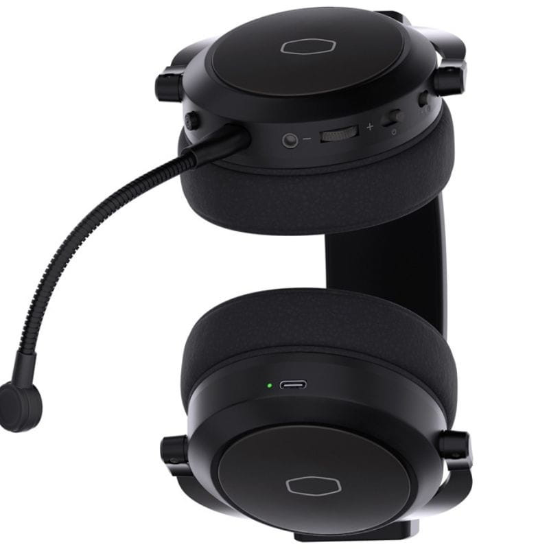Cooler Master CH351 - Auriculares gaming negros con diadema acolchada, copas circumaurales, micrófono flexible desmontable, controles laterales y puerto USB-C