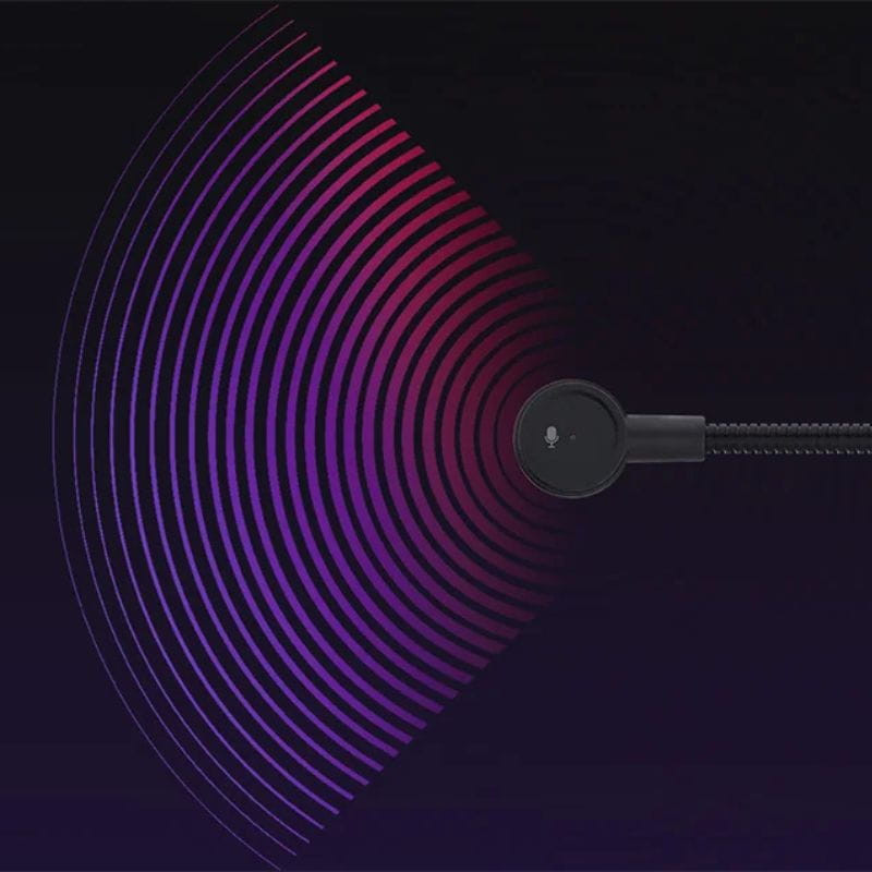 Cooler Master CH351-MC Rosa/Verde – microfone destacável com cancelamento de ruído, design preto, captação clara e padrão de ondas roxas e rosas