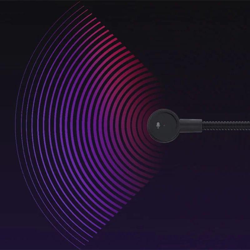 Cooler Master CH351-MC Rosa/Verde – microfone destacável com cancelamento de ruído, design preto, captação clara e padrão de ondas roxas e rosas