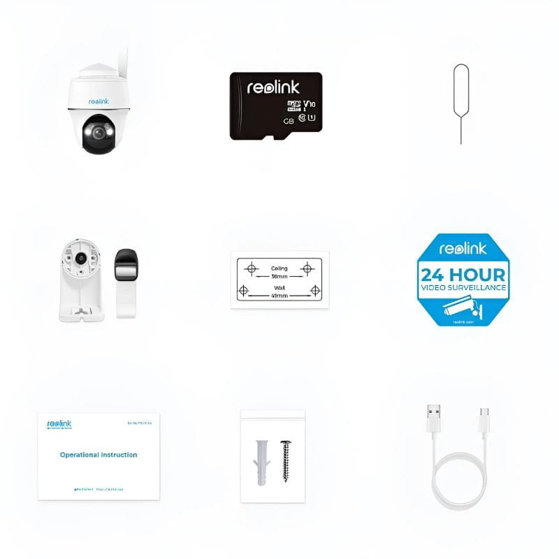 Reolink Go Series G430 5MP Caméra de sécurité IP extérieure avec vision nocturne, contenu de l'emballage