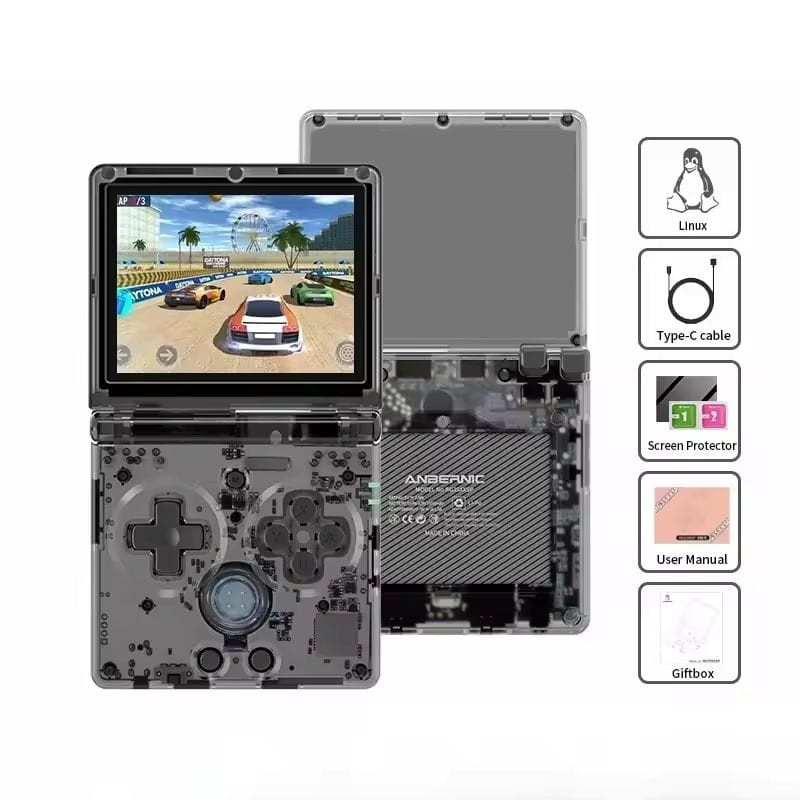 Anbernic RG35XXSP 64 GB Preto conteúdo da caixa