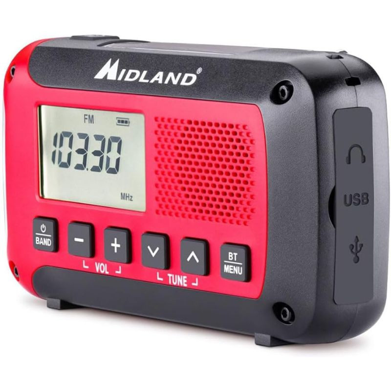 Midland ER250-NT - Radio de emergencia con Bluetooth, vista lateral