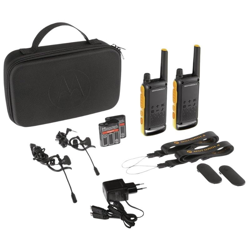 Motorola Talkabout T82 Extreme dúo Negro/naranja - Walkie Talkie, imagen del contenido del paquete